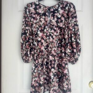 Abercrombie & Fitch Black and Pink Patterned mini dress